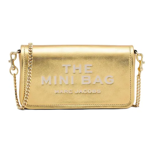 MARC JACOBS Metallic Leather Portable Crossbody Bag, Shoulder Bag Mini Women's Gold