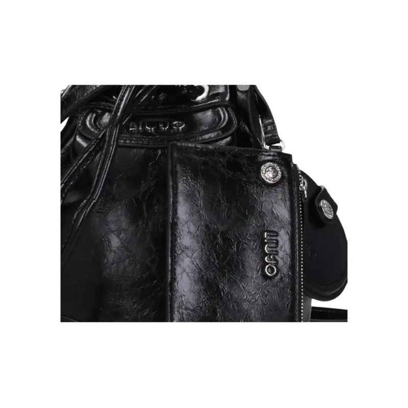 LIU·JO Polyester Bucket Bag, Shoulder Bag, Crossbody Bag Mini Women's Black & Silver-4