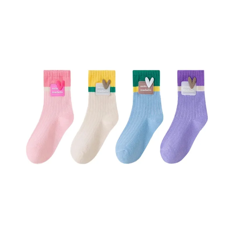 MADALLO Mid Calf Socks Women's 4 Pack Candy-0
