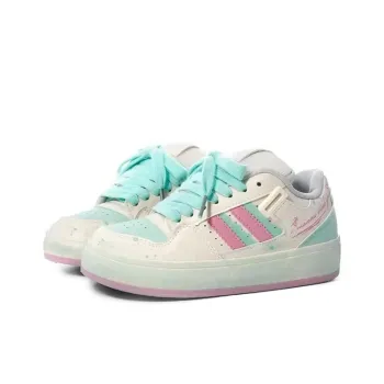 WJA Slip Resistant Cushioning Impact Resistance Wear Resistant Lightweight Low Top Skateboard Shoes Women's Pink Green