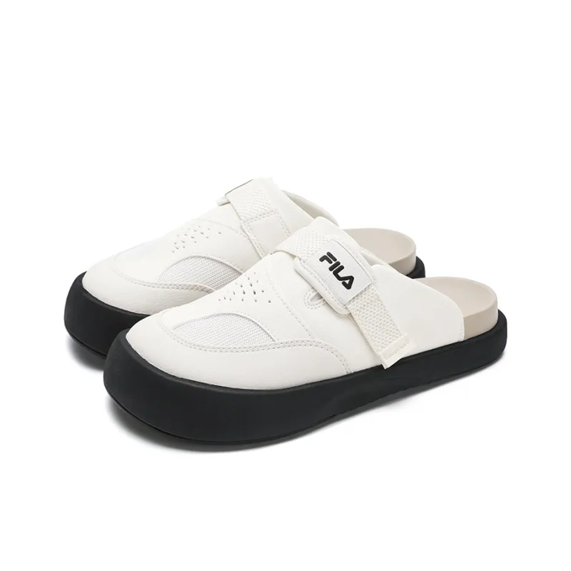 FILA SMILA Rubber Sole Abrasion Resistant Slip Resistant Closed Toe Slippers Women's Tofu White-2