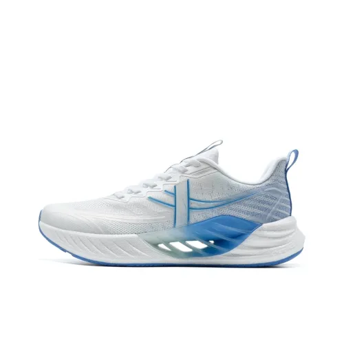 XTEP Durable Breathable Coverage Low Top Casual Training Sprint Running Shoes Men's Classic White Sky Blue