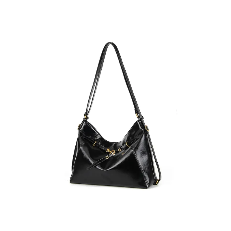 YOCAMU Waxed Cow Leather Tote Bag Shoulder Bag Large Size Women's Multicolor-2