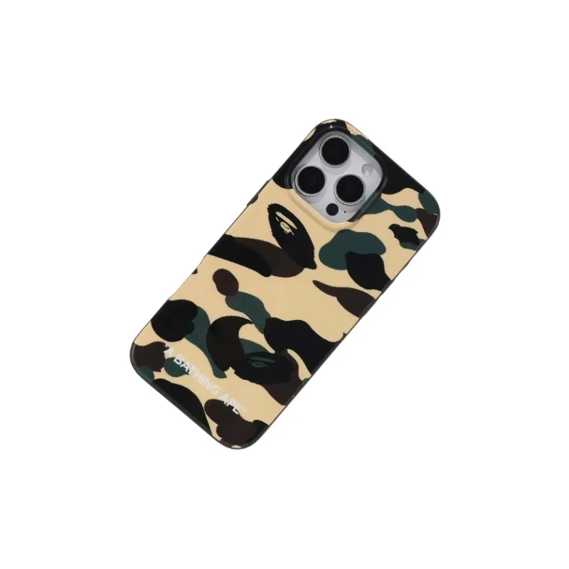 A BATHING APE PU+PC The First Camouflage Phone Cases Compatibility With IPhone 16 Pro Max Trendy And Cool-1