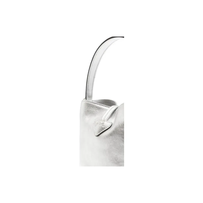 LONGCHAMP Roseau Calfskin Bucket Bag, One Shoulder Handbag Extra Small Women's Silver-2