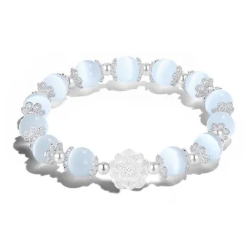 Love Link Glass Cat Eye Bracelets Women's