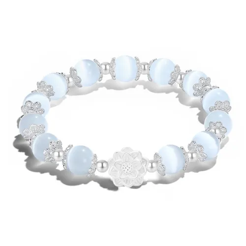 Love Link Glass Cat Eye Bracelets Women's
