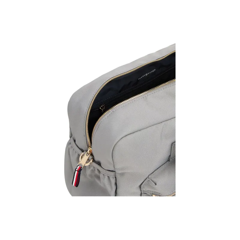 Tommy Hilfiger TH Monogram Recycled Polyester Shoulder Bag, Crossbody Bag, Handbag Unisex Gray-2