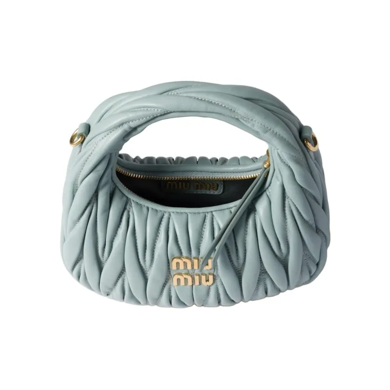 MIU MIU Wander Series Lambskin Handbag Mini Women's Light Blue-3
