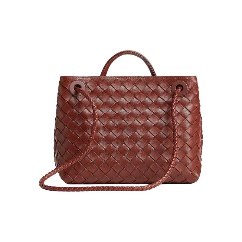 Bottega Veneta Andiamo Series Sheepskin Shoulder Bag Crossbody Bag Handbag Small Size Women's Sapele Red-3
