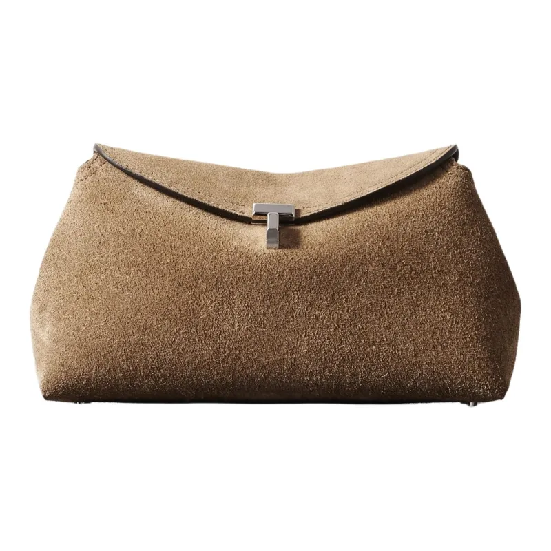 TOTEME T Lock Suede Shoulder Bag-0