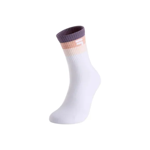 FILA FUSION Mid Calf Socks Unisex 1 Pack Standard White/Xiangxiang Purple