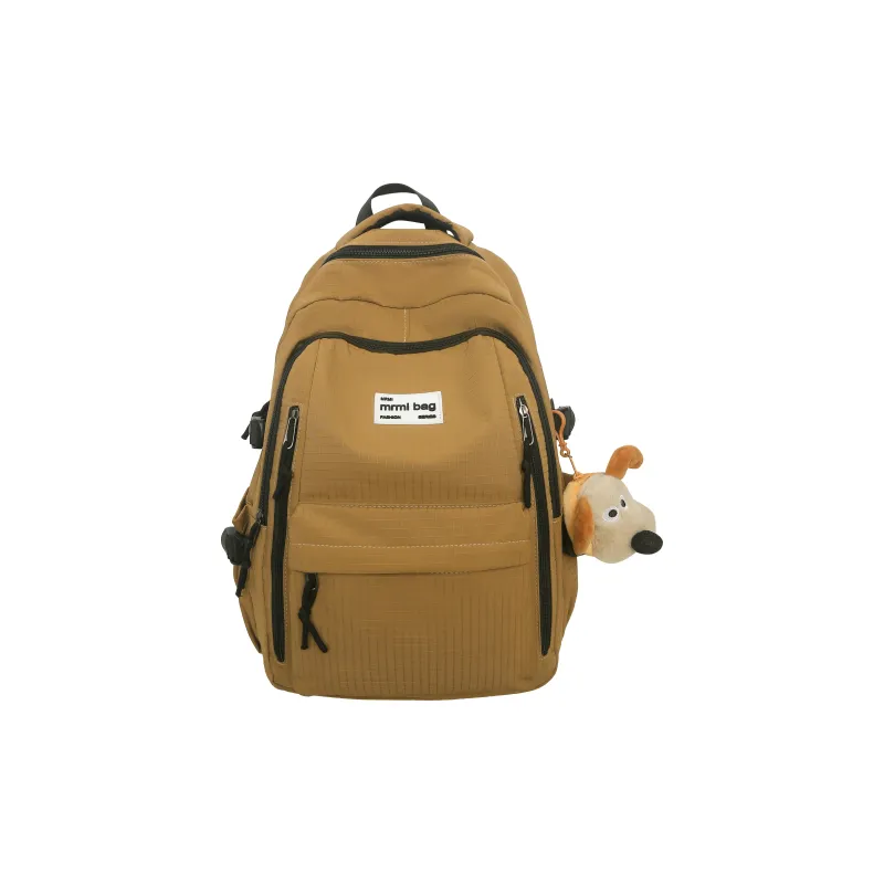 Deli Bear Nylon Backpack Regular Unisex Black/Green/Gray/Ginger Yellow/Red-15