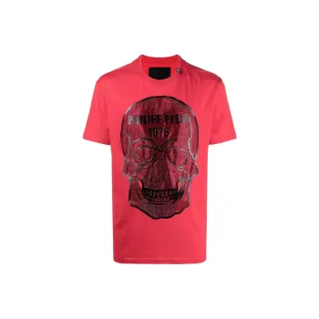 PHILIPP PLEIN Crystal Skull Cotton T shirt