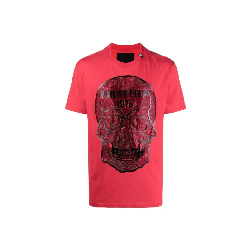 PHILIPP PLEIN Crystal Skull Cotton T shirt-0