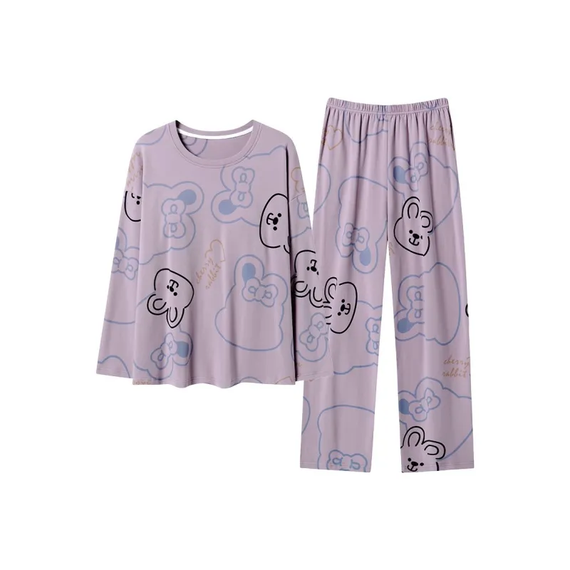 XISHE Pajama Set Women's Light Purple-0