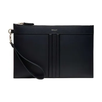 BALLY MYTHOS Cow Leather Clutch Regular Men's Marine Blue