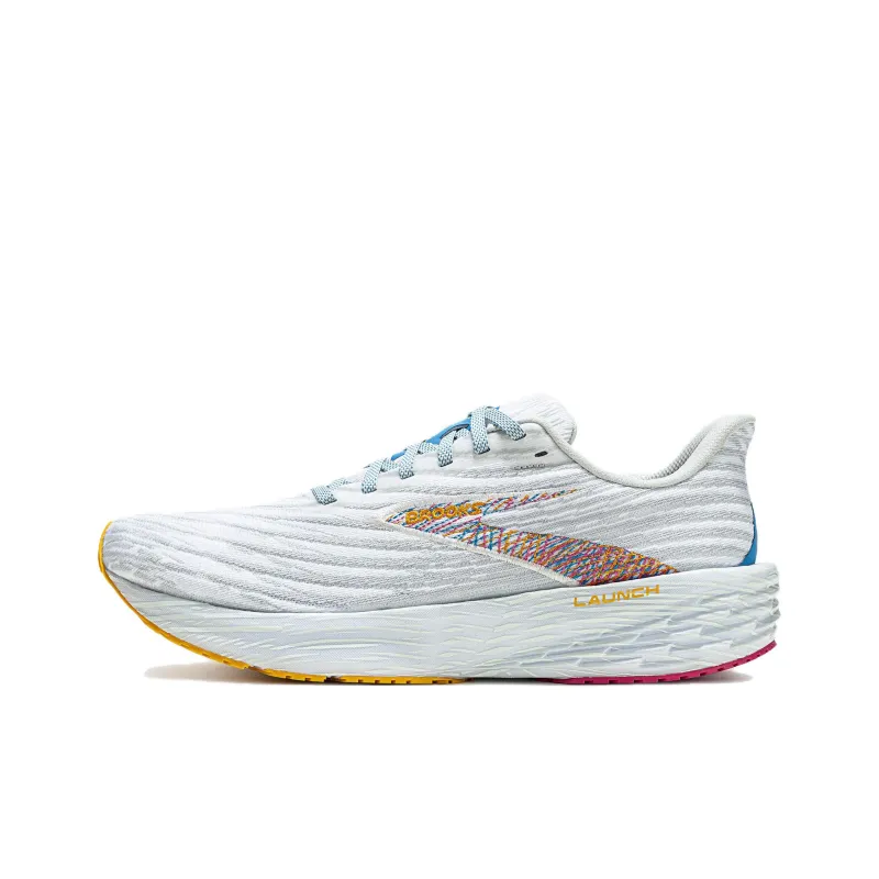 Brooks Launch 11 Slip Resistant Breathable Low Top Running Shoes Men's White-0