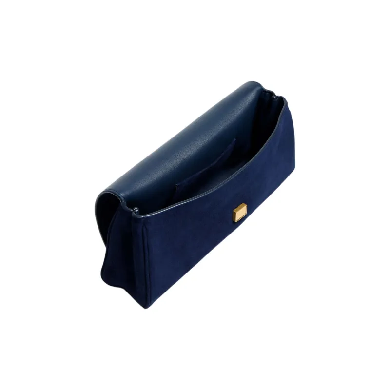 KHAITE Calf Suede Clutch Women's Marine Blue-3