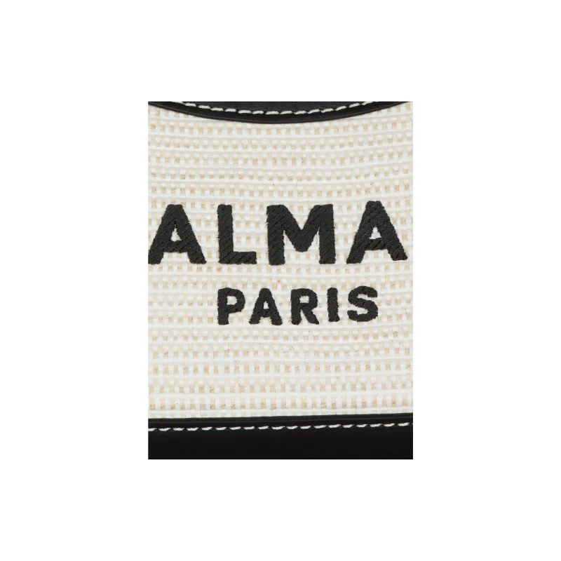 BALMAIN B ARMY Polyamide Shoulder Bag Women's Black & Beige-4