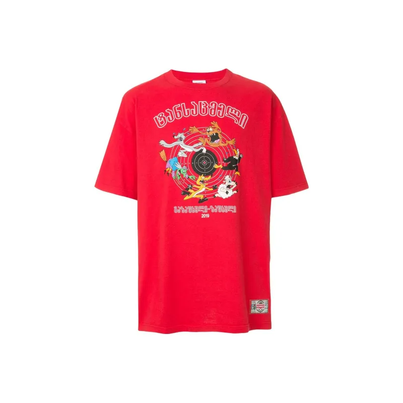 Vetements T-Shirts Men Red-0