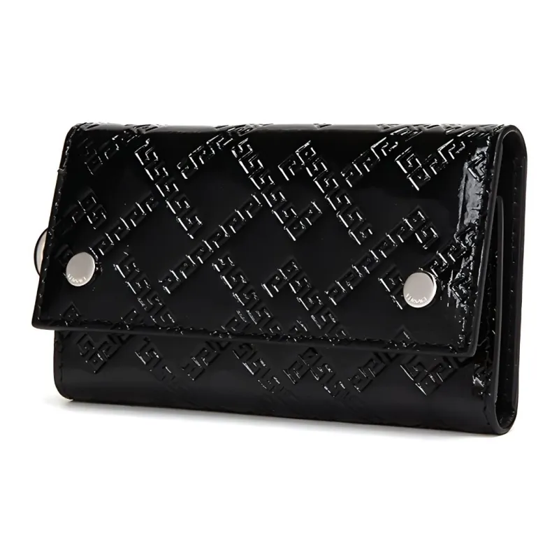 FANSIZHE Leather Key Pouch Men's Black-1