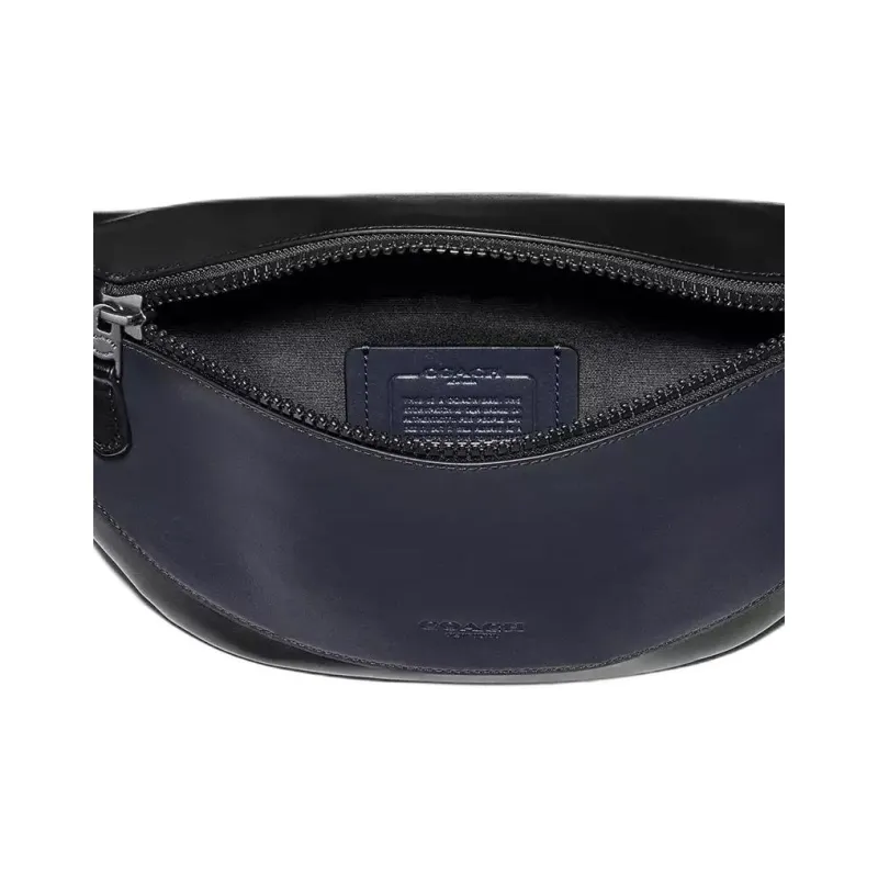 COACH Warren Leather One Shoulder Crossbody Fanny Pack Men's Gray Copper Mix Black-3