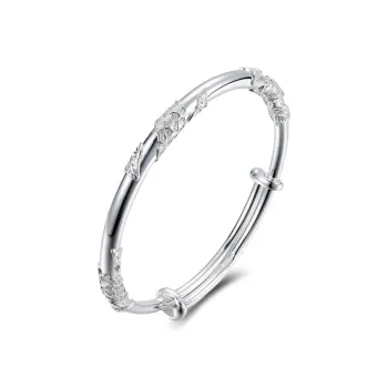 HAOYINFANG Pure Silver 999 Sterling Silver Bangles Women's