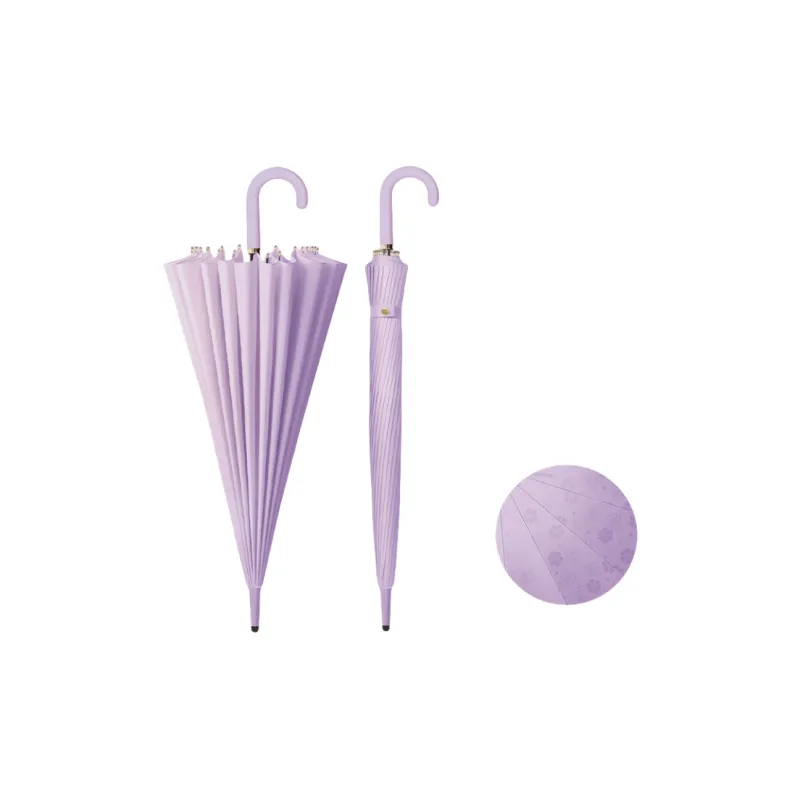 Love The Rain 24 Rib Open In The Rain, Good Looking Straight Handle Curved Hook Umbrella, Multicolor, Umbrella-6