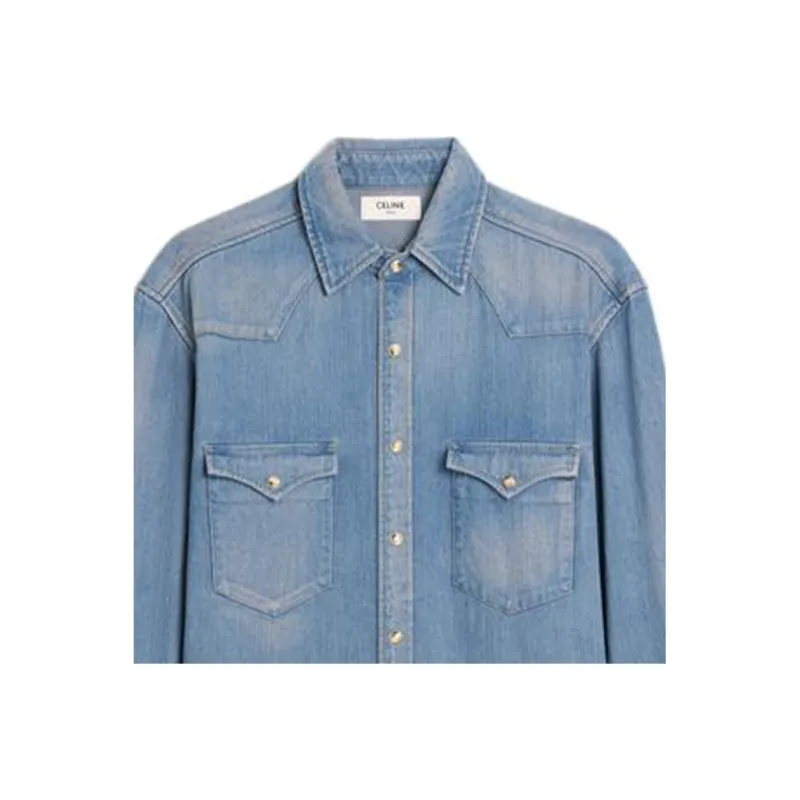 CELINE Shirts Women's Blue-4
