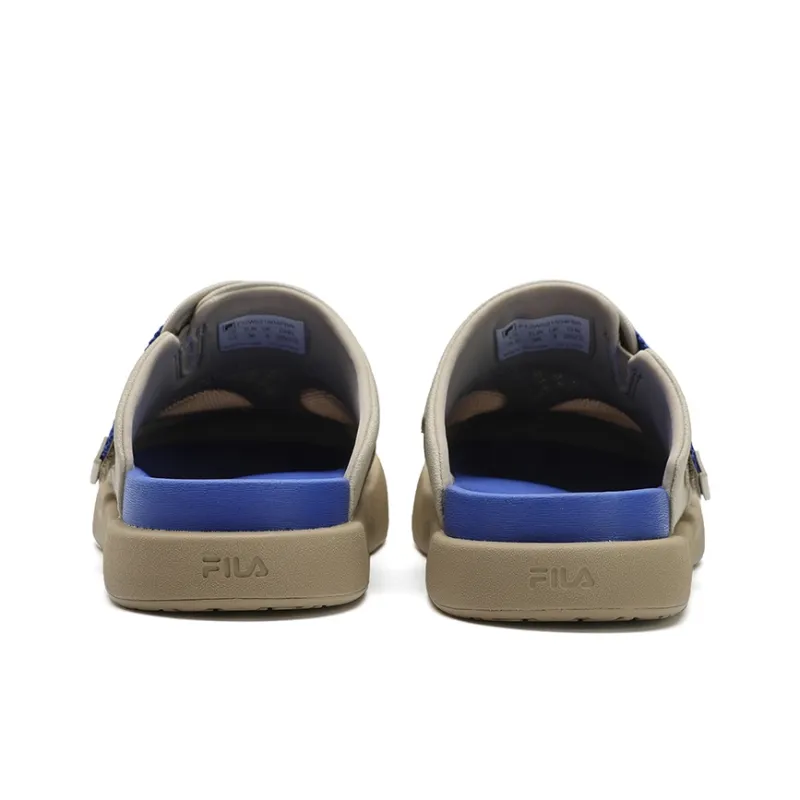 FILA SMILA Rubber Sole Abrasion Resistant Slip Resistant Closed Toe Slippers Women's Brown Rice Yellow-3