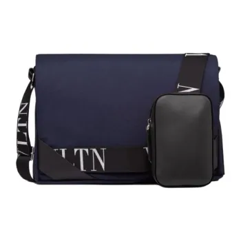 Valentino Nylon Crossbody Bag Shoulder Bag Large Size Men's Blue