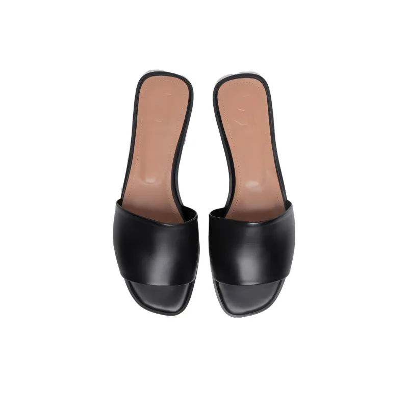 FLATTERED Rubber Sole Slide Slippers Women's Black-2