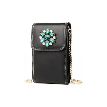 DEERE JACK Cow Leather Small Square Bag, Crossbody Bag, Shoulder Bag Mini Women's Black