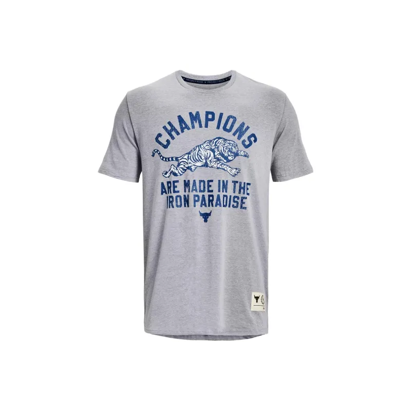 Under Armour T Shirt Men's Steel Heather Light Gray-0