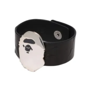 A BATHING APE Head Silver Bracelet