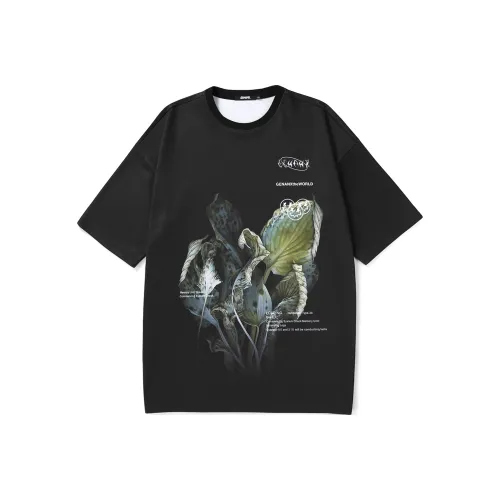 GENANX Elbow Length Sleeved T Shirt Unisex Black