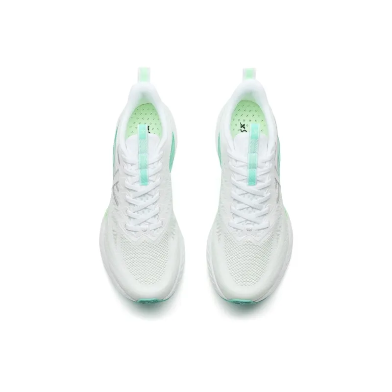 XTEP Breathable Coverage Support Low Top Casual Training Sprint Running Shoes Men's Classic White Elf Green-3