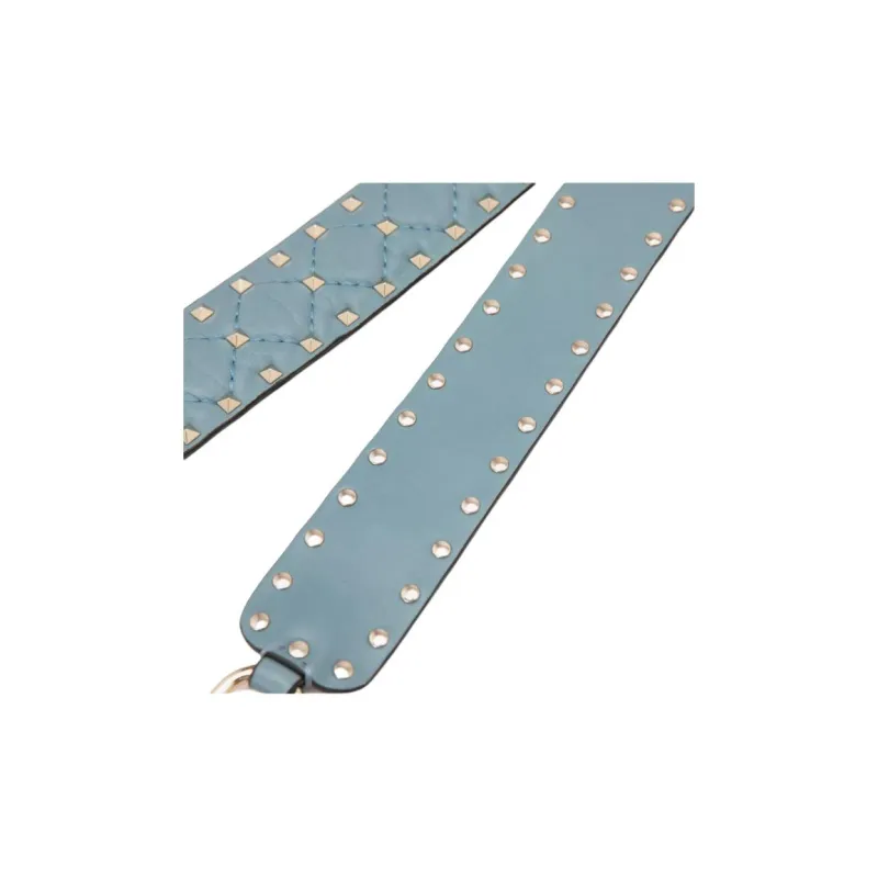 Valentino Sheepskin Bag Shoulder Strap Women's Blue-3