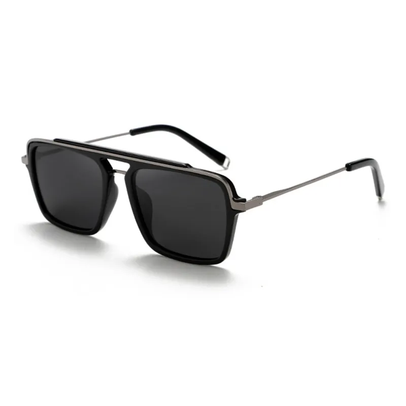 NOME TR/Memory Plastic Metal Square Sunglasses Unisex-0