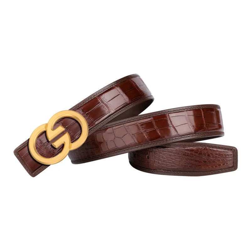 CATELLES Crocodile Leather Belts Men's 3.5cm-8