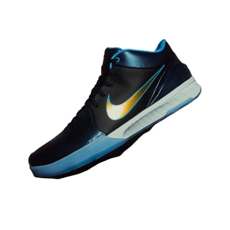 Nike Zoom Kobe 4 Anti Slip Wear Resistant Low Top Basketball Shoes Unisex Blue Black-1