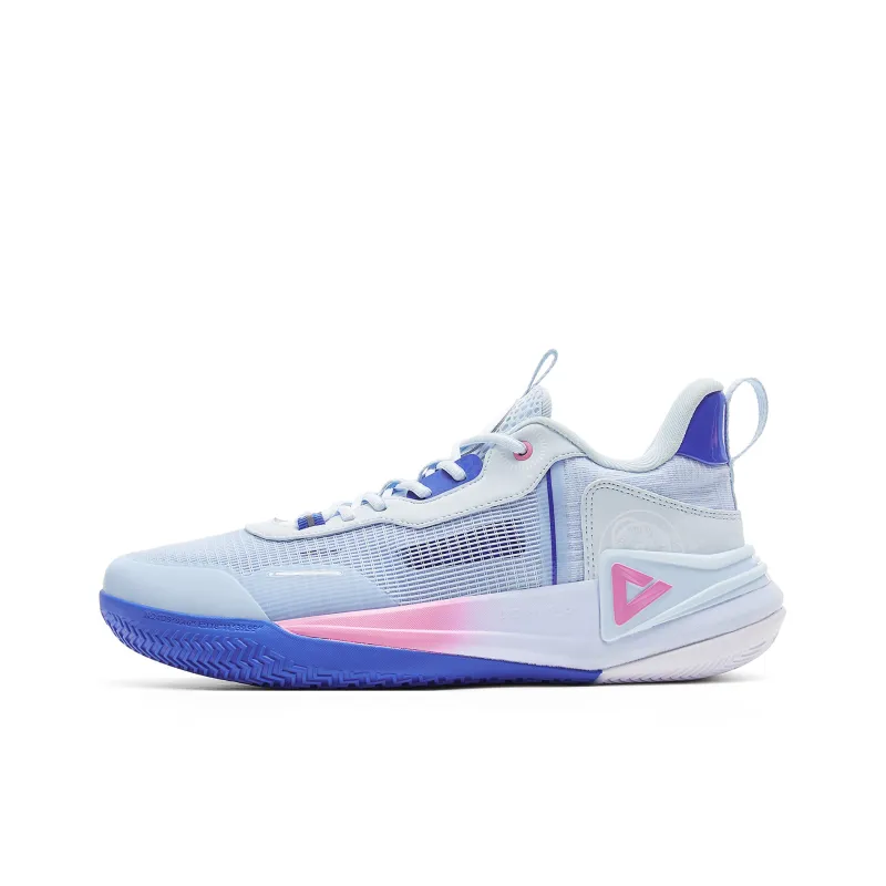 PEAK Basketball Shoes Men Low Top Light Blue Pink Purple-1