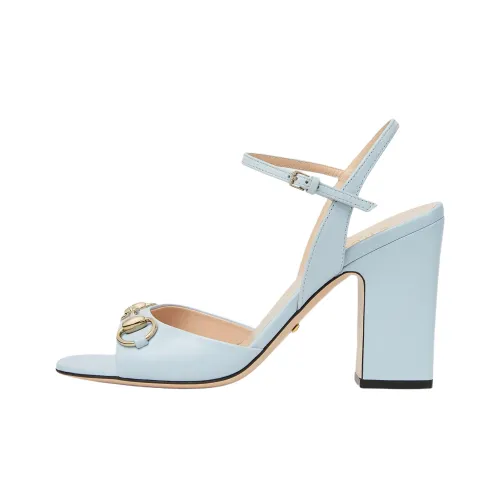 GUCCI Horsebit One Strap Sandals 9.4cm Women's Blue