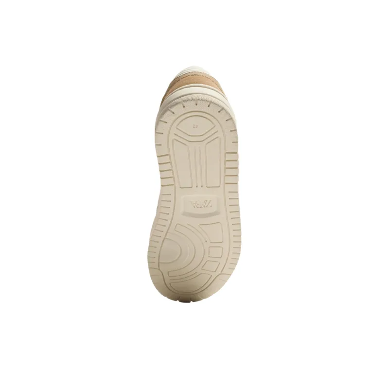 ZARA Low Top Skateboard Shoes Men's Beige Umber-3