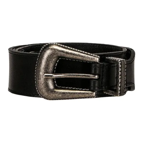 SAINT LAURENT Leather Metal Component Leather suedes Women's Black  