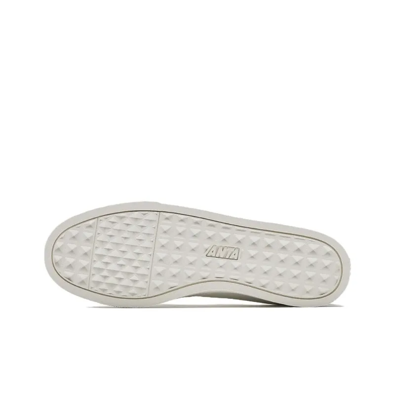 Anta Non slip Lightweight Low Top Skateboard Shoes Women's White Blue-4