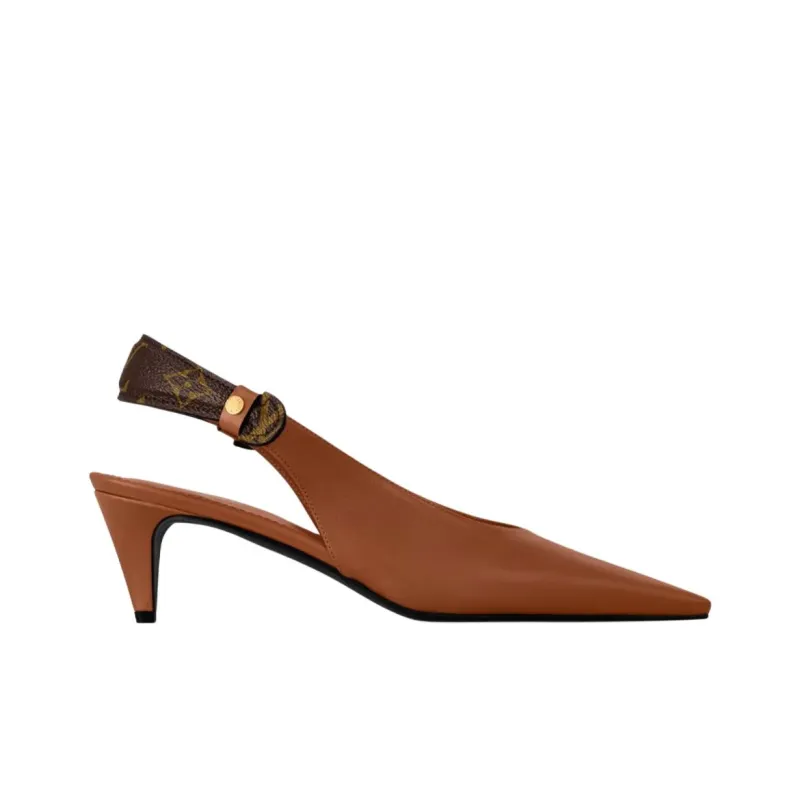 LOUIS VUITTON Legacy Cone Heel High Heels 5.5cm Women's Brown-1