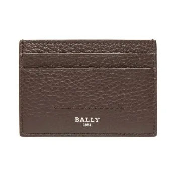 BALLY Leather With Deerskin Card Holder Men's Brown