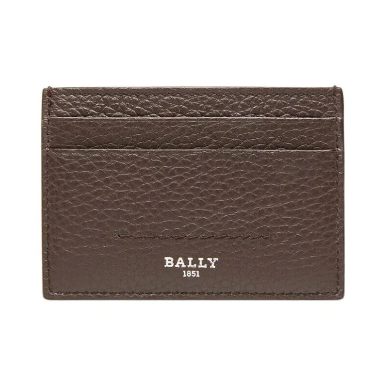 BALLY Leather With Deerskin Card Holder Men's Brown-0